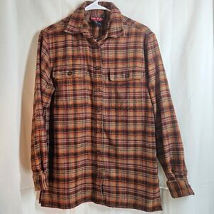 Mac & Jac Womens Plaid Flannel Shirt Long Sleeve Button Up Fall‎ Winter Casual